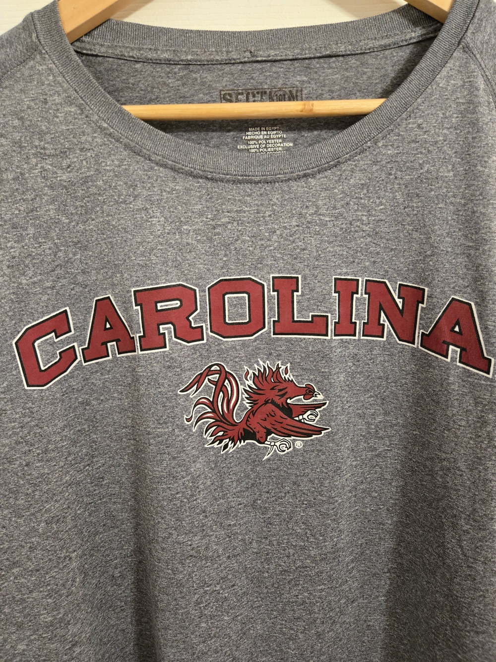 Majestic Section 101 Heather Gray Long Sleeve  Tee Carolina Gamecocks Size 2XL - Picture 2 of 5